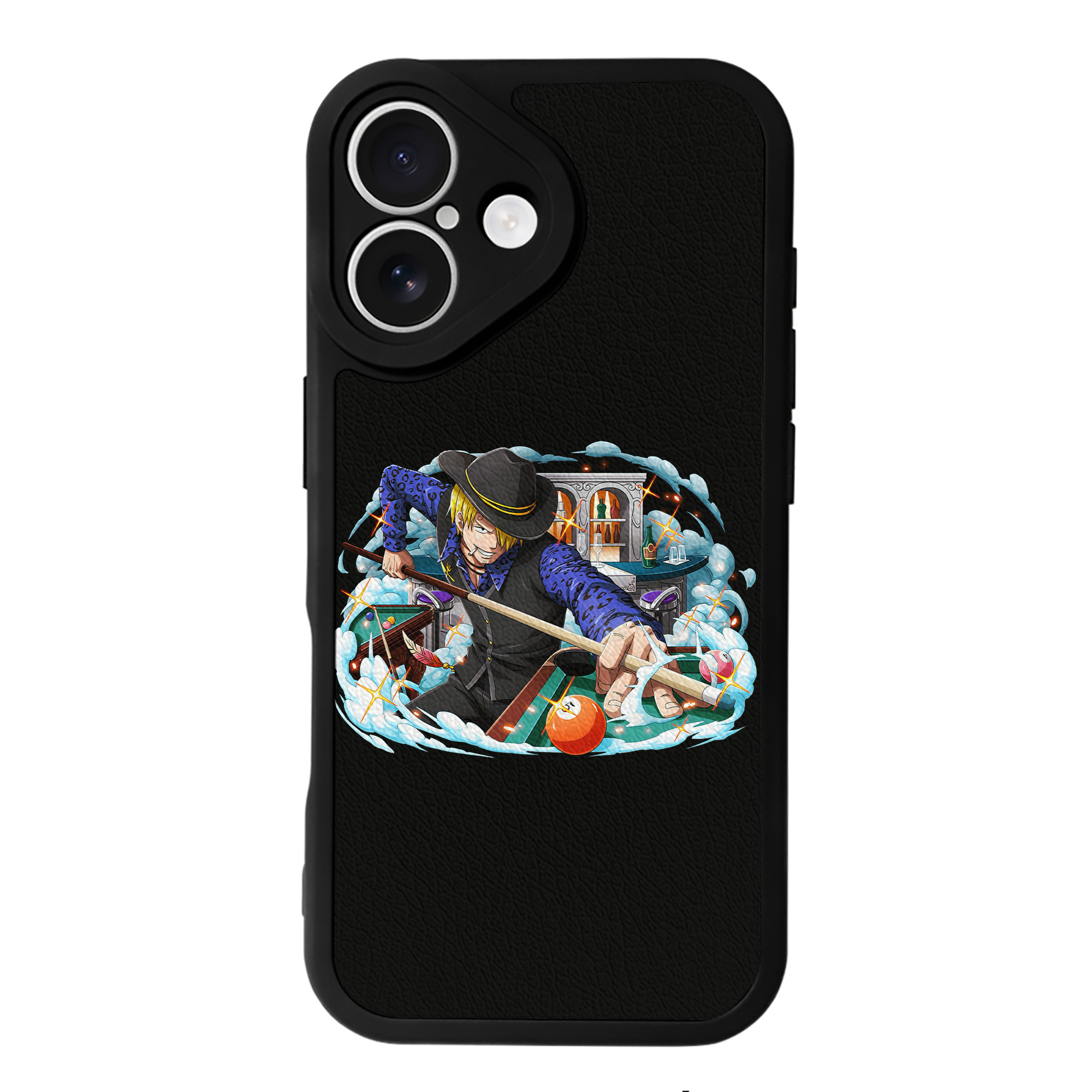 （画像用） ワンピース サンジ ONE PIECE Sanji 【iPhone 16シリーズ対応】シリコンスマホケース（レザー調） 材質：シリコン